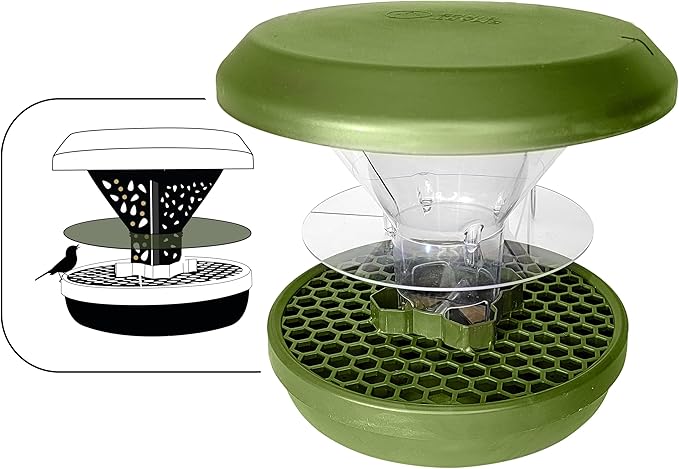SWISSINNO Big Bird Blocker Ring, Transparent, Prevent Pigeons, Crows and Other unwanted Large Birds Scaring Away Smaller Birds, for Smart Bird Feeder Davos