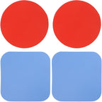 4pcs Jar Opener Gripper Pads, Rubber Can Opener Bottle Lid Cap Gripper Pads for Weak Hands Seniors Elderly Multi-Function Kitchen Coasters Gadgets (Red, Blue)
