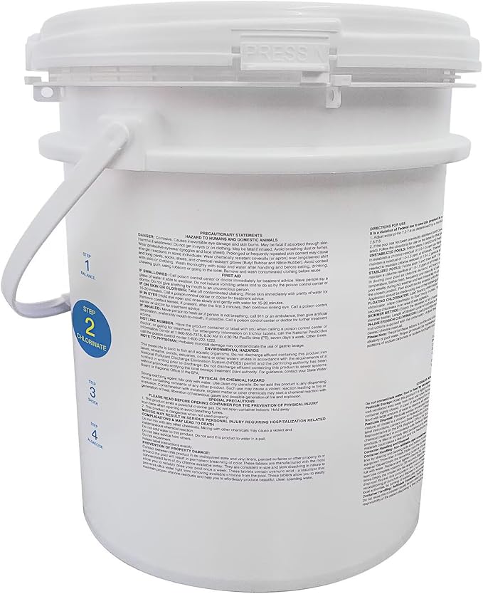 PROFELIZ Chlorine Tablets 3 Inch for Swimming Pools, Kills Bacteria and Stops Algae, Slow Dissolving,Exclusive Protective Packaging,Pool Chlorine Tablets,20lbs