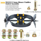 99-9313 Snow Blower Paddles with 55-8760 Scraper 55-9300 Belt Replaces Toro 125-1128, 55-9250, 55-9251, 88-0771 for Toro 38518 CCR2000 CCR2400 CCR2400E CCR2400R CCR2500 CCR3000 Snowthrowers
