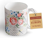 Maison d' Hermine Coffee Mug with Handles Tea Cups (12 Ounce, Pack of 1) | Fine Bone China Coffee Mugs for Hot Beverages Cappuccino Latte Home Restaurant Hotel Spring Summer -Champ De Mars - Dotty