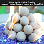 Skyflame 2" Fireplace Balls for Gas Fireplace, 25-Pack Round Ceramic Ball Set for Indoor/Outdoor Fire Pits/Fireplaces Home Decor Accessory, Gray