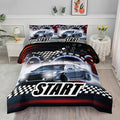 Axolotl Race Car Comforter Set Full Size,Extreme Sports Bedding Set for Boys Teens Kids Girls Room Decor,Cool Speed Luxury Car Quilt Bed Set with 1 Comforter 2 Pillowcases Car Racing Gifts