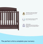 Graco Benton 5-in-1 Convertible Crib with Drawer (Espresso) - Converts from Baby Crib to Toddler Bed, Daybed and Full-Size Bed, Fits Standard Full-Size Crib Mattress, Adjustable Mattress Support Base