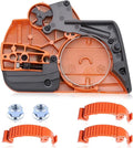 440 Chain Brake Assembly Side Clutch Cover for Husqvarna 440 Chainsaw, Husky 440e II Chainsaw Clutch Cover with Brake Assy & Bar Nuts Buckle Clips Kit,Clutch Cover Chain Saw Parts 501388203