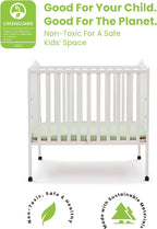 Delta Children Folding Portable Mini Baby Crib with 1.5-inch Mattress - Greenguard Gold Certified, White