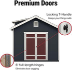 Handy Home Products Designer 12x10 Wooden Storage Shed with Dormer, Windows, and Floor Kit- Paint and Shingles not Included