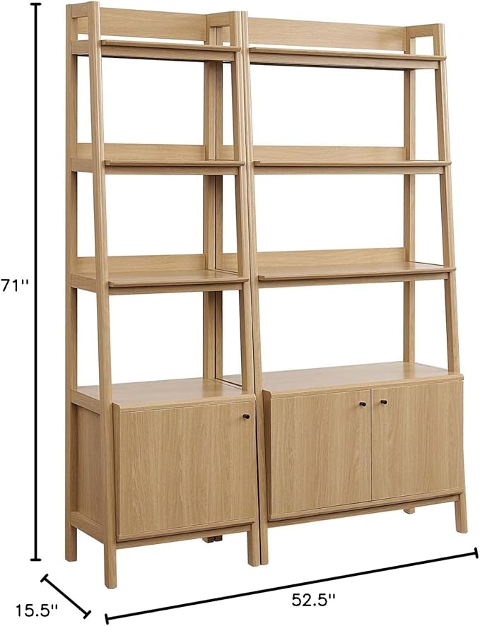 Modway Bookshelf Display Cases in Oak - Set of 2