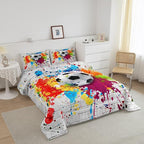 Feelyou Football Bedding Set Rugby Sports Comforter Set Soccer Ball Game Comforter for Boys Girls Teens Decor Gift for Football Lover Duvet Set Queen Size with 2 Pillow Case Boys