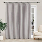 Macochico 120”Wx102”L 100% Blackout Linen Curtains Pinch Pleated Thermal Panels for Sliding Door Bedroom Living Room Farmhouse Shabby Chic Browish Grey Burlap Curtains with Tieback 1 Panel