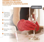 Casabella Premium Waterblock Reusable Household Cleaning Gloves, Medium (Pack of 2)