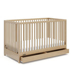 Graco Teddi 5-in-1 Convertible Crib with Drawer (Driftwood) – GREENGUARD Gold Certified, Crib with Drawer Combo, Full-Size Nursery Storage Drawer, Converts to Toddler Bed, Daybed and Full-Size Bed