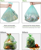 1.2 Gallon Small Trash Bags Garbage Bags, AYOTEE Mini Compostable Strong Bathroom Wastebasket Can Liners trash Bags for Home Office Kitchen fit 5L,5 Liter,1 Gal,Green