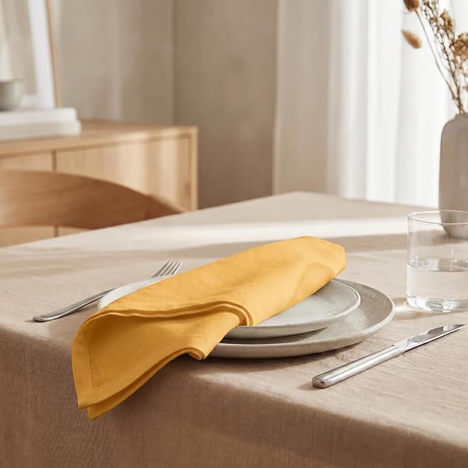 Urban Villa Cloth Napkins Cotton 20x20 (Set of 12) Mustard
