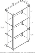 Furinno Turn-N-Tube 4-Tier Multipurpose Shelf Display Rack, Square Tube, French Oak Grey/Black