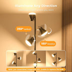 36W LED Tree Floor Lamp, Dimmable Tall Standing Lamp with Remote & Touch Control, 4 Color Temperatures Bright Floor Lamp, 3 Rotatable Light Modern Floor Lamps for Living Room Bedroom Office