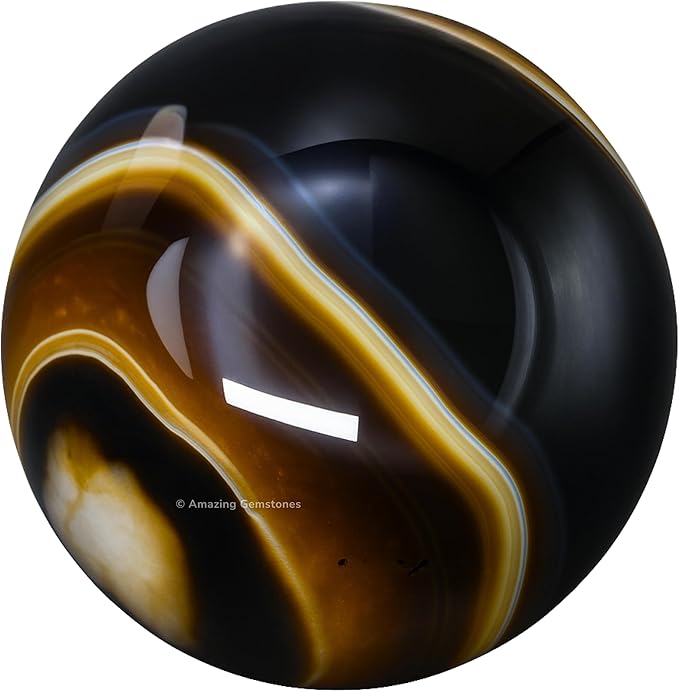 Amazing Gemstone Black Onyx Crystal Ball with Stand - 2" Inches Crystal Sphere Meditation Balls for Witchcraft and Decorative Balls