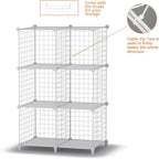 HOMIDEC Wire Cube Storage, Storage Shelves 6 Cube Bookshelf Bookcase Closet Organizer and Storage, Wire Storage Shelves Multi-Use DIY Storage Cube Shelf for Books, Toys, Clothes, Tools