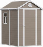 6x4.5 Resin Outdoor Storage Shed with Enhanced Roof Runoff & Floor, Secure Hidden Screws Design, Durable Build for Deck, Pool Supplies, and Versatile Storage, Warm Grey