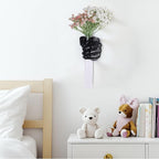 Black Wall Sculptures, Hand Vases Home Decor, Wall Mount Art Sculpture, Unique Wall Art Statue, Funky Flower Vase Decorations, Modern Eclectic Hanging Decor,Glass Test Tube Vase