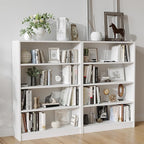 Farini 4 Shelf boockase Display Bookcase Freestanding Wooden Bookshelves for Home Office Living Room,48 Inch Height,White