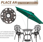 3 Piece Patio Furniture Dining Set Aluminum Patio Bistro Set Outdoor Furniture with Umbrella Hole for Yard, Balcony, Bronze