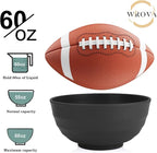 Wheat Straw Bowls Set 60 OZ Unbreakable Large Cereal Bowls Set of 6 Microwave and Dishwasher Safe Bowls Big Bowls for Camping and Picnic BPA Free Soup Bowl for Serving Oatmeal and Salad. Black