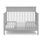 Storkcraft Carmel 5-in-1 Convertible Crib (Pebble Gray) - GREENGUARD Gold Certified, Converts to Toddler Bed & Full-Size Bed, Fits Standard Full-Size Crib Mattress, 4 Adjustable Mattress Heights