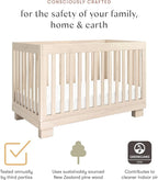 babyletto Modo 3-in-1 Convertible Crib with Toddler Bed Conversion Kit in Washed Natural, Greenguard Gold Certified