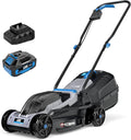 ROYAL GARDEN 13 Inch Lawn Mower Cordless Electric Walk Behind Push Mower with 5-Height Adjust Portable & Lightweight Push Battery Powered Lawn Mower (4.0AH Battery & Charger Included)