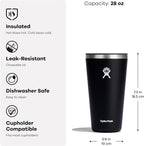 Hydro Flask All Around Tumbler Press-in Lid, Insulated Travel Mug, Stainless Steel Coffee Cup 28 Oz Surf Blue