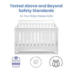 Delta Children Bentley S Series 4-in-1 Convertible Baby Crib, White