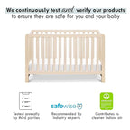 Carter's by DaVinci Colby 4-in-1 Low-Profile Convertible Crib in Washed Natural, Greenguard Gold Certified