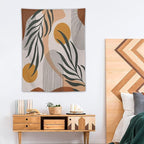ICMOLYYENLO Boho Plant Aesthetic Tapestry, Abstract Medieval Arch Sun Home Aesthetic Wall Hanging For Bedroom Living Room Dormitory Tapestry 60x60 Inches