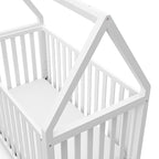 Storkcraft Orchard 5-in-1 Convertible Crib (White) – GREENGUARD Gold Certified, Canopy Style Baby Crib, Converts from Crib to Toddler Bed, Daybed and Full-Size Bed, Fits Standard Crib Mattress
