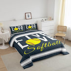 Feelyou Kids Softball Comforter Set Twin Size Softball Gaming Bedding Set for Boys Girls Teens Bedroom Decor Sports Theme Comforter Women Men Baseball Gaming Duvet Set with 1 Pillow Case
