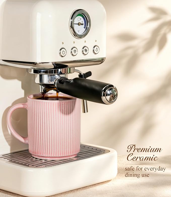 GBhome Coffee Mugs Set of 6，16 oz Coffee Cups with Handle | Cups for Latte, Tea, Cocoa & Milk, Ideal for Daily Use & Gifts, Microwave & Dishwasher Safe, Blush Pink