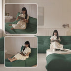 Luxury Ottomans, Modern Square Foot Rest for Sofa Couch Chair, Lazy Floor Seating, Fireside Bean Bag Chair, Tatami Sofa Lounger for Living Room, Bedroom, Office, Green