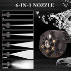 Cordless Pressure Washer with Grip,652 PSI Power Cleaner with 3-Speed Adjustment,6-in-1 Nozzle,21V Rechargeable 4.0Ah Battery High-Pressure Car Washer Gun for Home/Floor/Car Cleaning&Watering