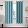 H.VERSAILTEX Insulated Thermal Blackout 52 x 72 Inch Long Curtain Panels Pair - Nickel Grommet Window Drapes for Bedroom/Living Room (Solid Aqua,Set of 2)