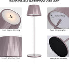 Modern LED Cordless Table Lamp,5200mAh Rechargeable Desk Lamp with Stepless Dimming, Touch Waterproof Night Light for Bedroom Outdoor Bar RV Kitchen (Purplish-Brown, 3000K, Warm White)