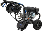 Gas Pressure Washer 3600 PSI, 2.3 GPM Heavy Duty High Power Washer,212CC Engine with 30FT Hose, Axial Aluminum Pump, Soap Tank, Spray Gun and Wand, 5 Quick Connect Nozzle (Blue)
