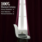 100% Blackout Linen Textured Drapes for Bedroom Pinch Pleated Curtains for Track System Portable Drapery for Sliding Glass Door/Storage/Space Room Divider, 70" Wx102 L, 1 PC, Lilac