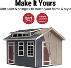 Handy Home Products Designer 12x10 Wooden Storage Shed with Dormer, Windows, and Floor Kit- Paint and Shingles not Included