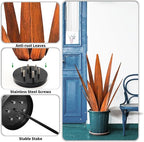 Metal Agave Plants, Tequila Rustic Sculpture, Metal Yard Art, Outdoor Lawn Ornaments Yard Stakes (Rusty- L)