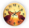 Mozingo ~ Wine Clock for Kitchen Bar Wall It's Wine O'clock Silent Time Gift Home Decor Made In USA, 10" (Hour Marks - Numbers, Clock Frame Color - White, Wine Theme #05)