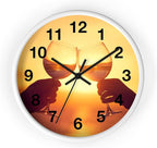 Mozingo ~ Wine Clock for Kitchen Bar Wall It's Wine O'clock Silent Time Gift Home Decor Made In USA, 10" (Hour Marks - Numbers, Clock Frame Color - White, Wine Theme #05)