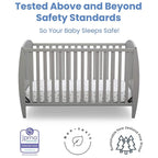 Delta Children Twinkle 4-in-1 Convertible Baby Crib, Easy to Assemble, Sustainable & Serta Perfect Start Dual Sided Baby Crib Mattress & Toddler Mattress - Waterproof - 6" Premium Sustainably