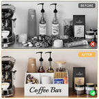 2 Pack Coffee Station Organizer for Countertop – Wooden Coffee Bar Organizer with Adjustable Dividers,Holds K Cup Pod & syrup bottles, for Kitchen, Office, or Bar and Tea Station, White