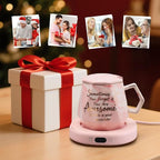 Coffee Mug Warmer Set Smart Electric Heated Cup Beverage Tea Candle Plate | You are Awesome Pink Mug Electric Warmer Set for Office Desk, 4 Temperature Control 8 Hrs Auto Shut Off, Ideal Gift for Women